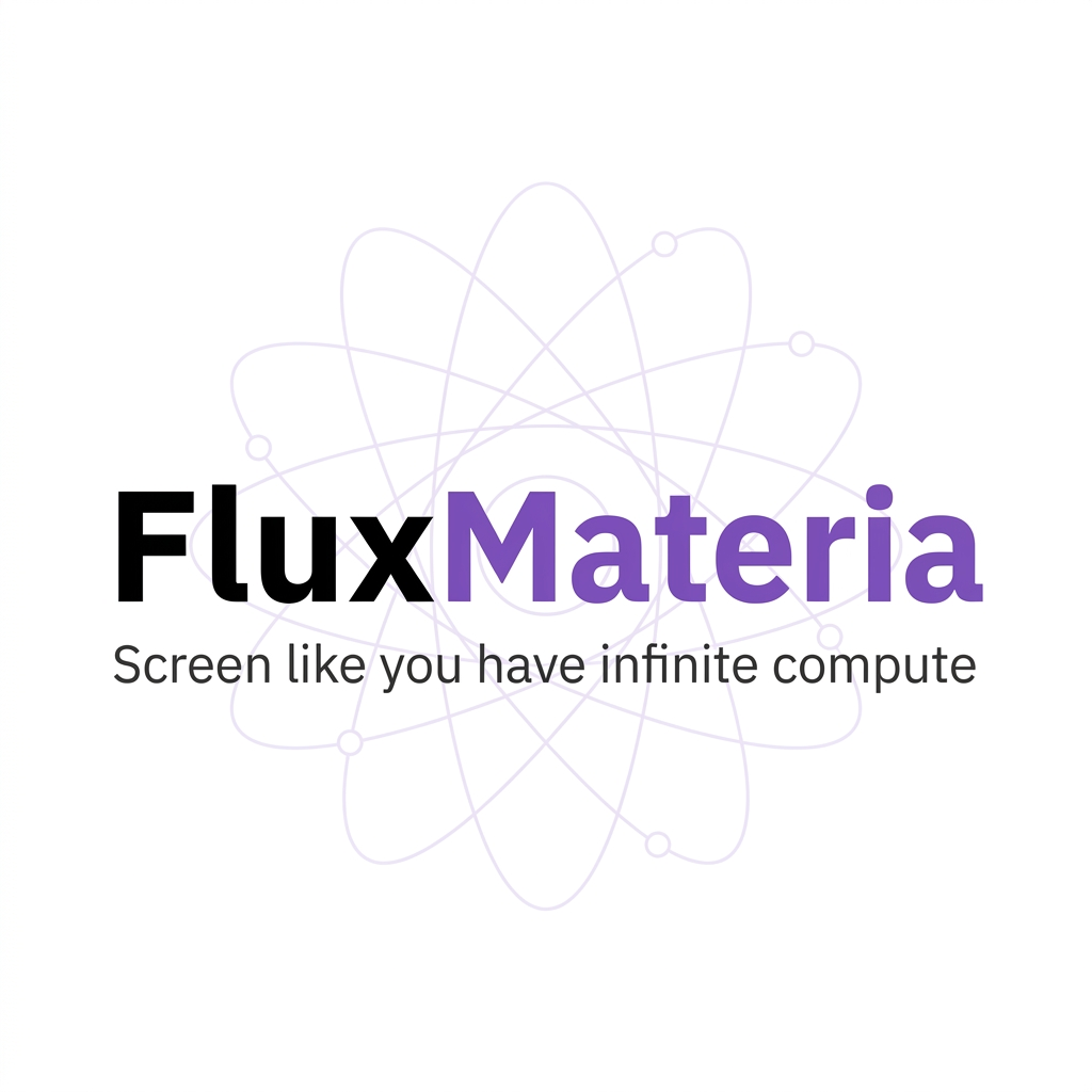 FluxMateria square logo with atom