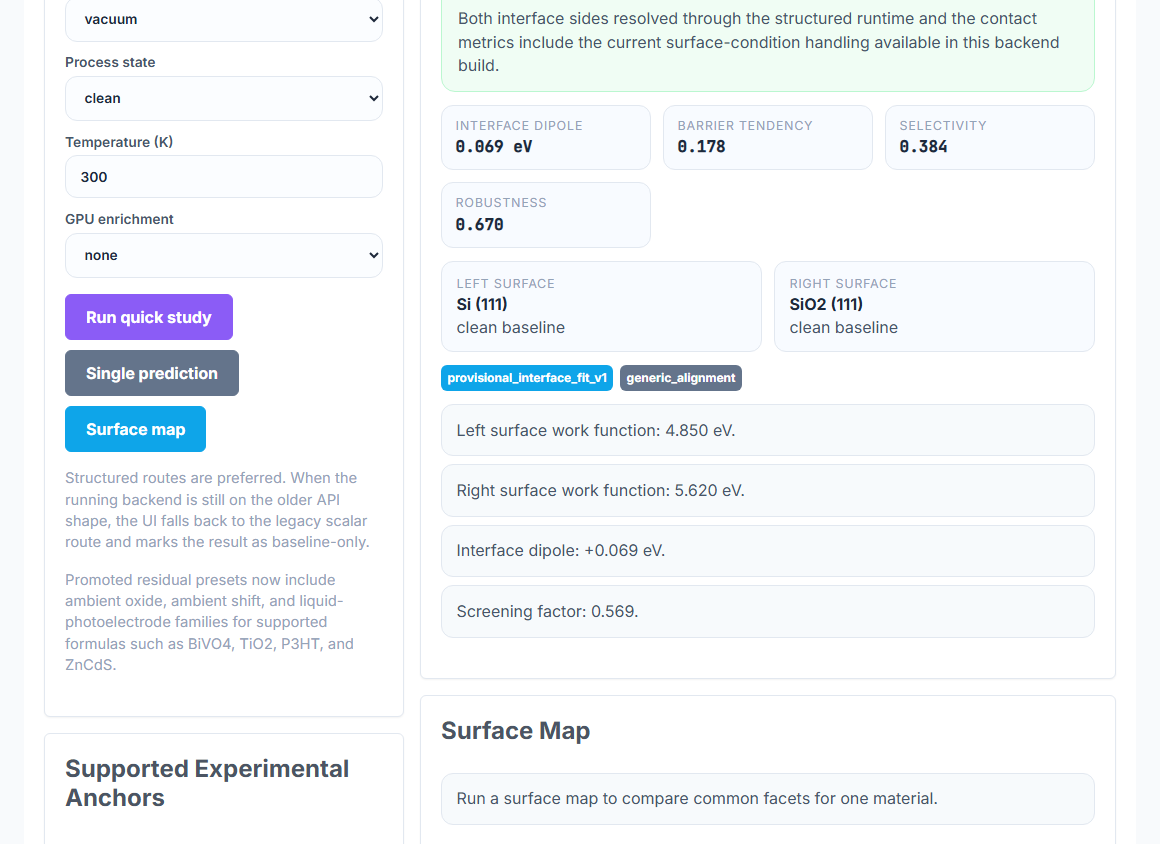 Interface prediction with pair selection and Schottky barrier result